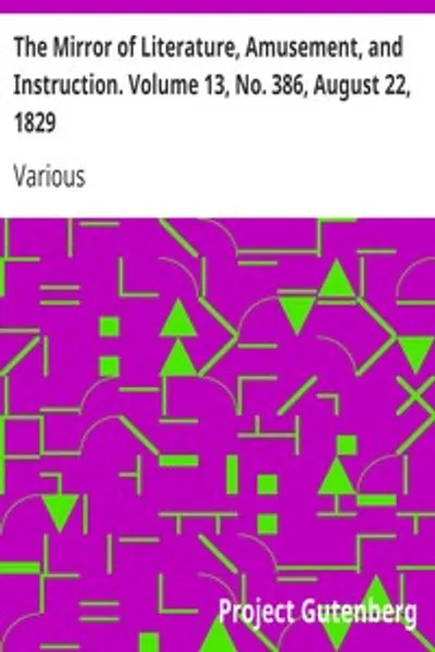 Обложка книги "Зеркало литературы, развлечений и наставлений. Том 13, № 386, 22 августа 1829 года"