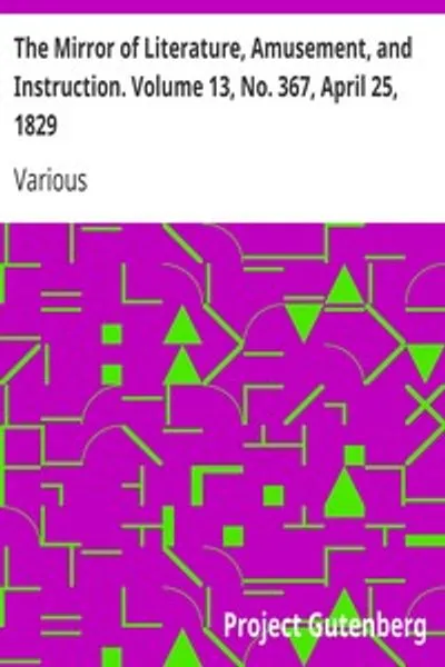 Обложка книги "Зеркало литературы, развлечений и наставлений. Том 13, № 367, 25 апреля 1829 года"