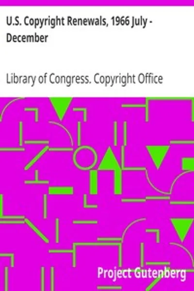 Обложка книги "Возобновление авторских прав США, июль - декабрь 1966"