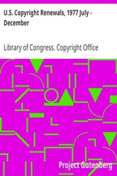 Обложка книги "Возобновление авторских прав США, 1977 июль - декабрь"