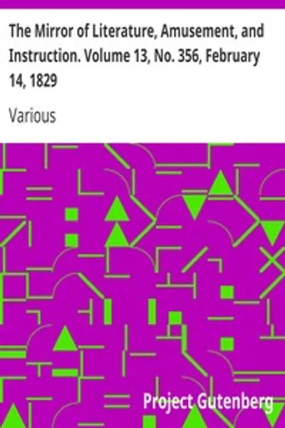 Обложка книги "Зеркало литературы, развлечений и наставлений. Том 13, № 356, 14 февраля 1829 года"