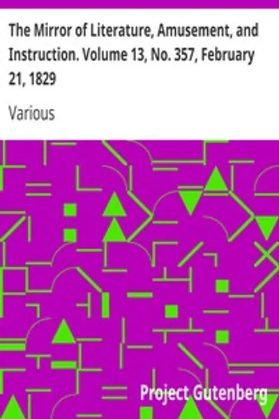 Обложка книги "Зеркало литературы, развлечения и наставления. Том 13, № 357, 21 февраля 1829 года"