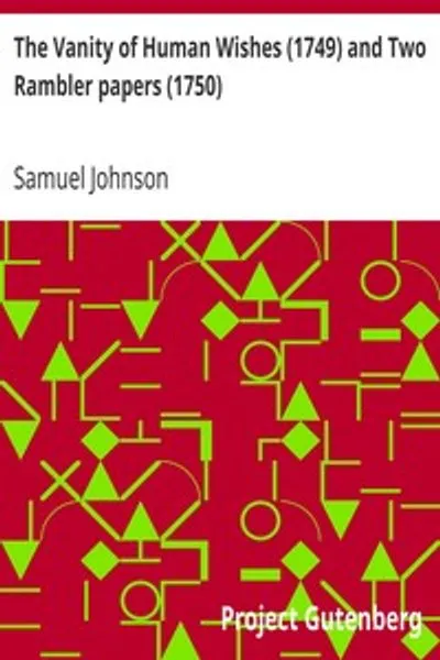 Обложка книги "Тщеславие человеческих желаний (1749) и два эссе из "Наблюдателя" (1750)"