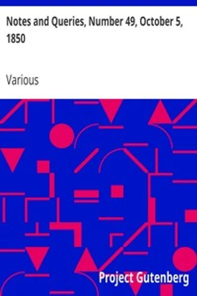 Обложка книги "Записки и вопросы, № 49, 5 октября 1850 года"