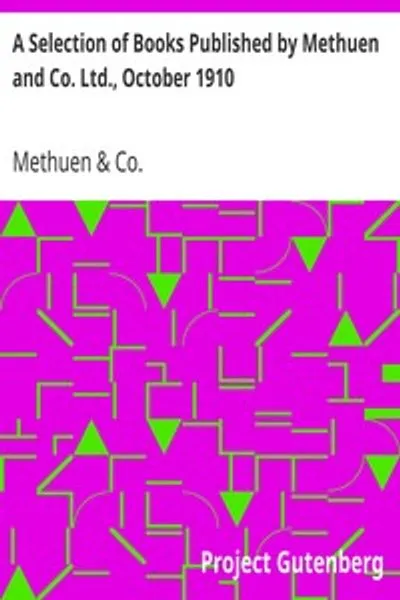 Обложка книги "Каталог книг, изданных Methuen and Co. Ltd., октябрь 1910"