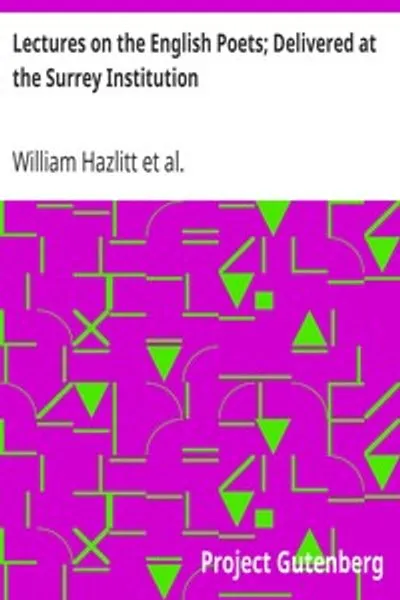 Обложка книги "Лекции об английских поэтах; Прочитанные в Суррейском институте"