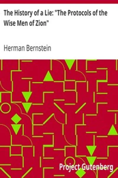 Обложка книги "История лжи: "Протоколы сионских мудрецов""