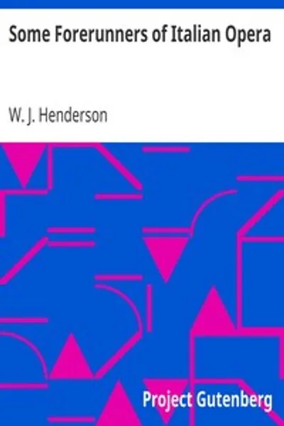 Обложка книги "Некоторые предшественники итальянской оперы"