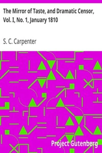 Обложка книги "Зеркало вкуса и драматический цензор, том I, № 1, январь 1810"