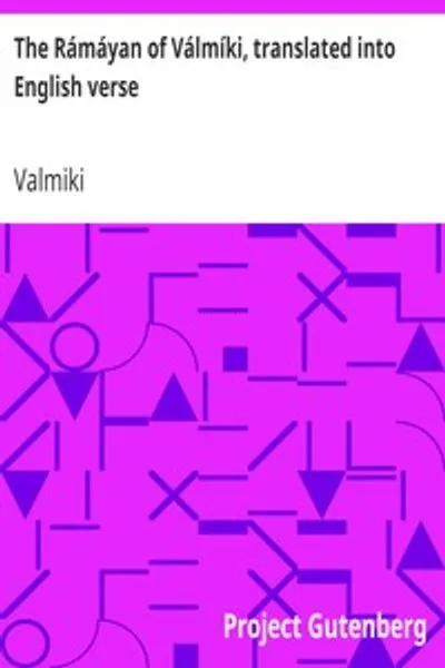 Обложка книги "Рамаяна Вальмики, переведенная на английский стихами"
