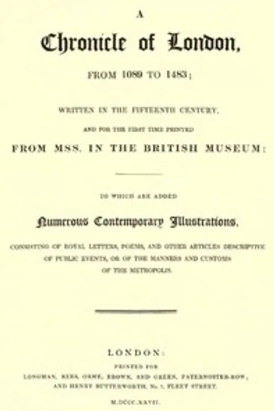Обложка книги "Лондонская хроника с 1089 по 1483 год: Написанная в XV веке и впервые напечатанная с рукописей Британского музея"