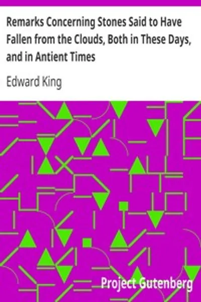 Обложка книги "Замечания о камнях, якобы падающих с неба, как в наши дни, так и в древние времена"
