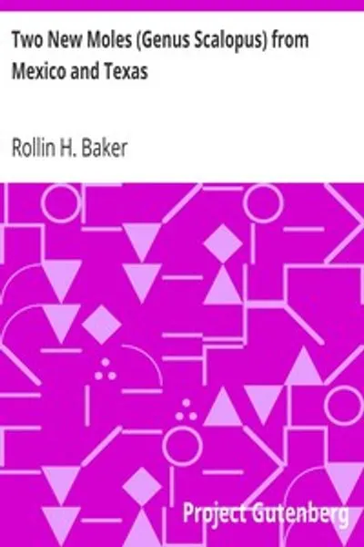 Обложка книги "Два новых крота (род Scalopus) из Мексики и Техаса"