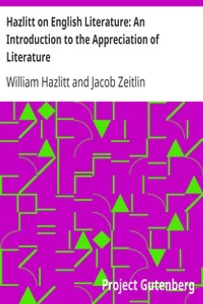Обложка книги "Хазлитт об английской литературе: Введение в понимание литературы"
