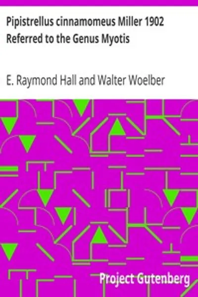 Обложка книги "Pipistrellus cinnamomeus Miller 1902 относится к роду Myotis"