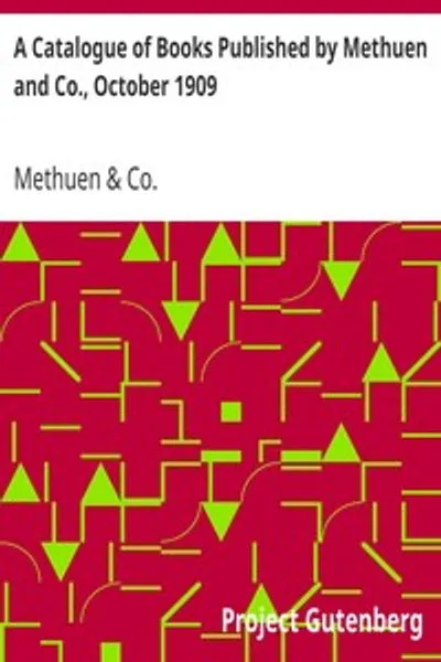 Обложка книги "Каталог книг, изданных Methuen and Co., октябрь 1909"