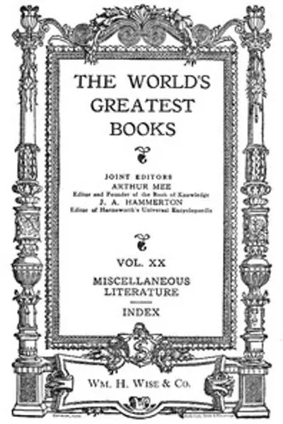 Обложка книги "Величайшие книги мира — Том 20 — Разнообразная литература и указатель"