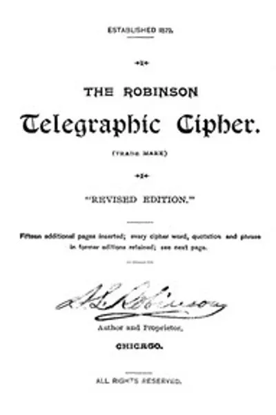 Обложка книги "Телеграфный шифр Робинсона"