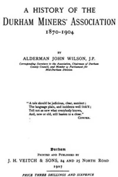 Обложка книги "История Ассоциации шахтеров Дарема 1870-1904"