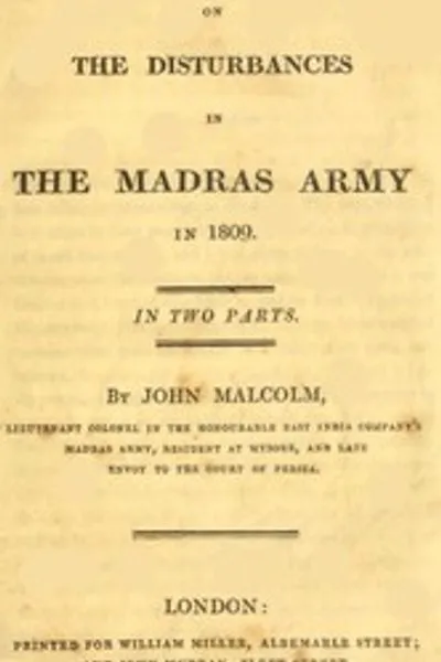 Обложка книги "Наблюдения о беспорядках в армии Мадраса в 1809 году"