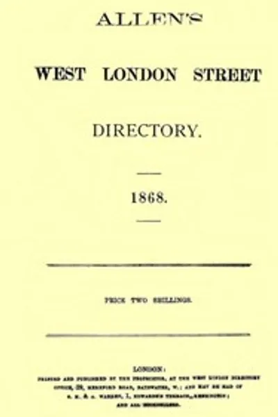 Обложка книги "Алленовский лондонский уличный справочник, 1868"