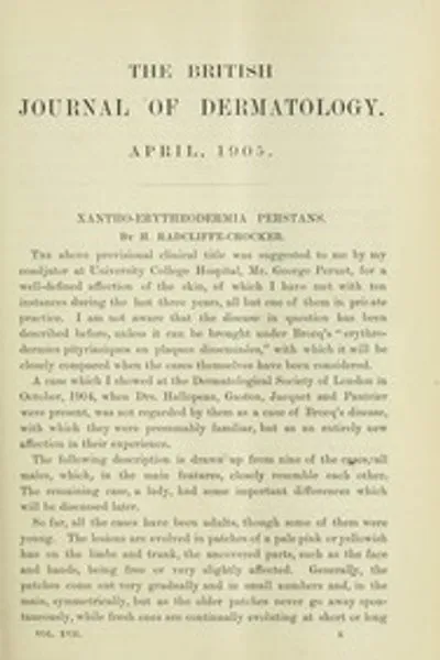 Обложка книги "Британский журнал дерматологии, апрель 1905"