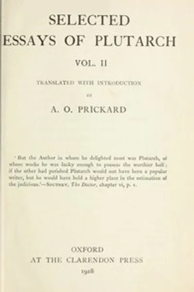 Обложка книги "Избранные эссе Плутарха, т. II"