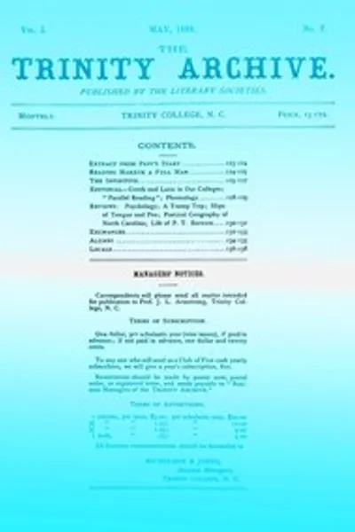 Обложка книги "Архив Тринити, Том I, № 7, май 1888"