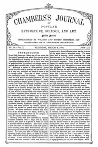 Обложка книги "Журнал Чемберса популярной литературы, науки и искусства, Пятая серия, № 10, Том I, 8 марта 1884 года"