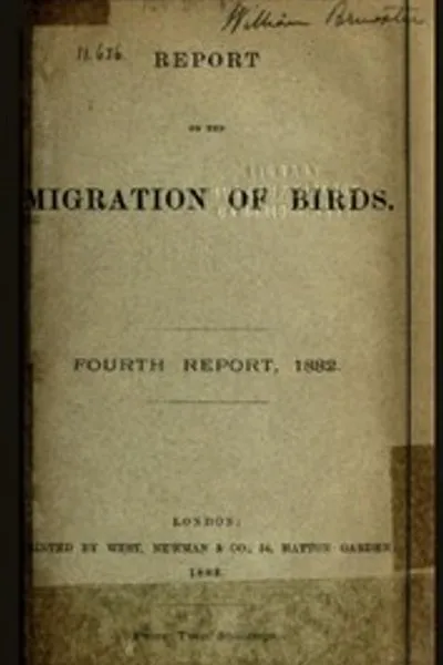 Обложка книги "Отчет о миграции птиц весной и осенью 1882 года. Четвертый отчет"