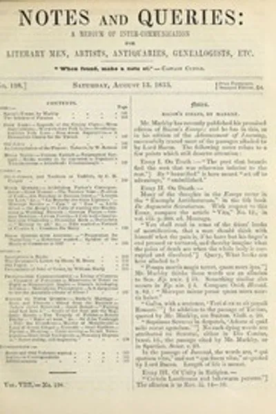 Обложка книги "Записки и вопросы, № 198, 13 августа 1853 года: Средство межличностного общения для литераторов, художников, антикваров, генеалогов и т. д."