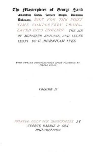 Обложка книги "Грех господина Антуана, том 2 (из 2) и Леоне Леони"