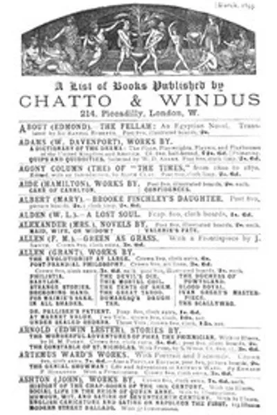 Обложка книги "Список книг, изданных Chatto & Windus, март 1895 года"