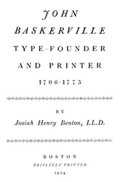 Обложка книги "Джон Баскервиль, типограф и печатник, 1706-1775"