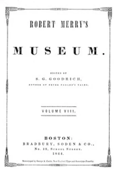 Обложка книги "Музей Роберта Мерри. Том VIII. Июль — декабрь 1844"